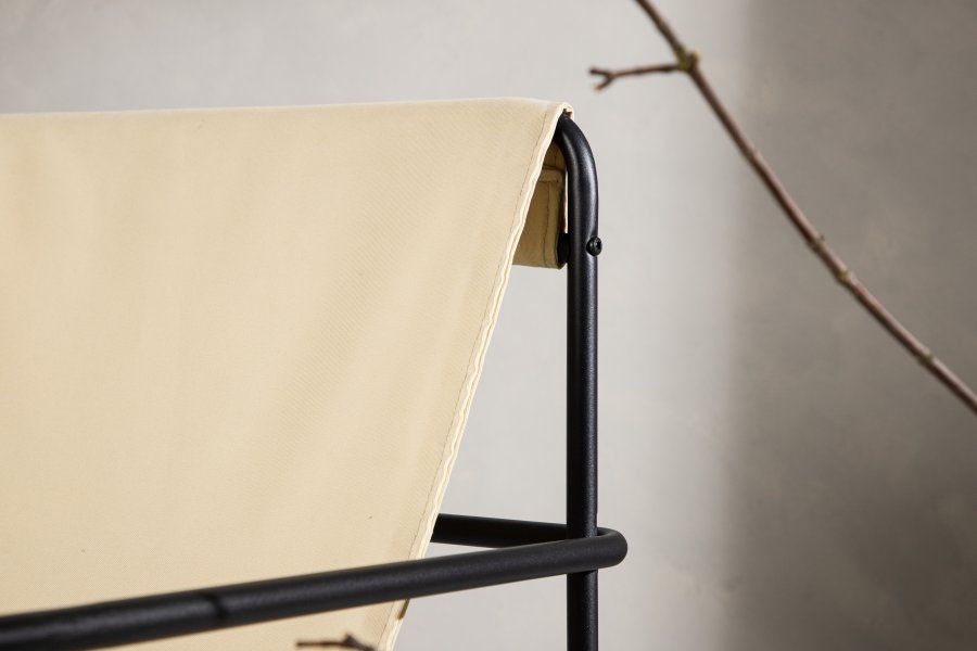 VENTURE DESIGN Vernon lnestol - beige hr/polyester og sort stl