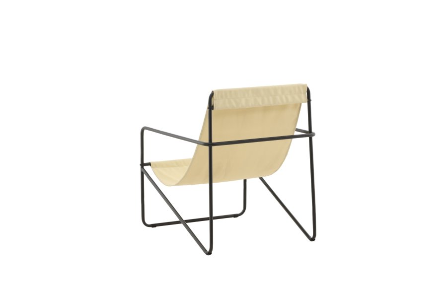 VENTURE DESIGN Vernon lnestol - beige hr/polyester og sort stl