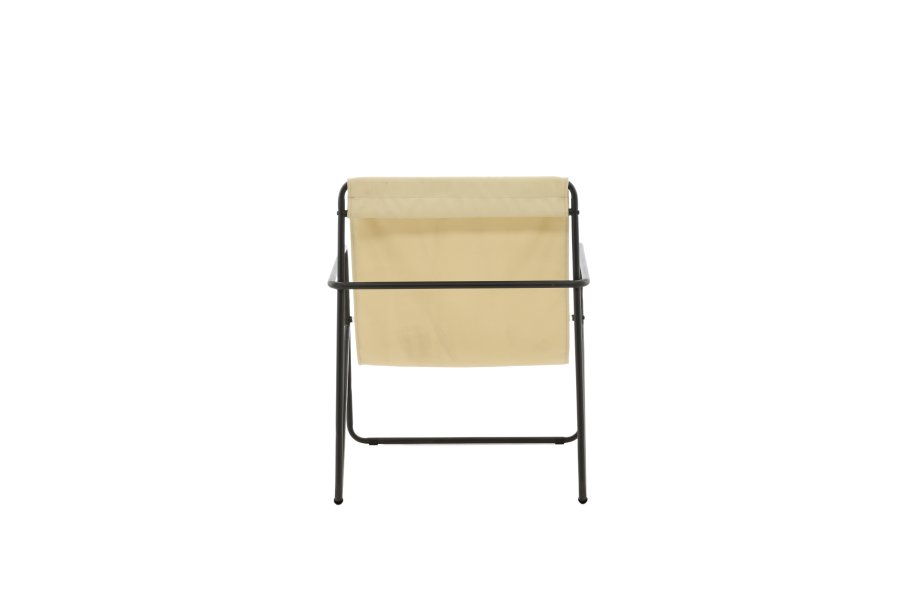 VENTURE DESIGN Vernon lnestol - beige hr/polyester og sort stl