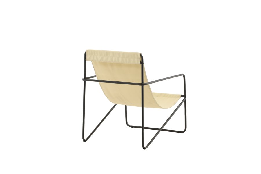 VENTURE DESIGN Vernon lnestol - beige hr/polyester og sort stl