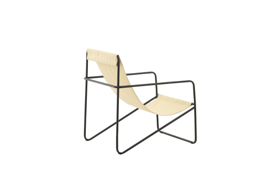 VENTURE DESIGN Vernon lnestol - beige hr/polyester og sort stl