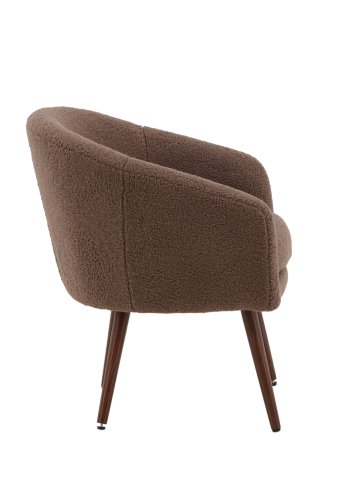 VENTURE DESIGN Wanda lnestol - brun bamsestof polyester og mrk valnd stl