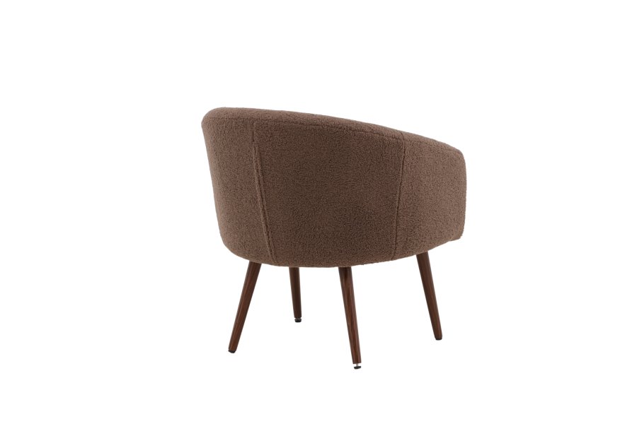 VENTURE DESIGN Wanda lnestol - brun bamsestof polyester og mrk valnd stl