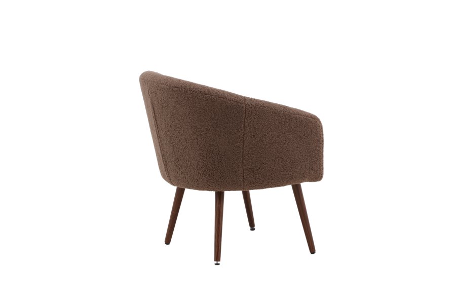 VENTURE DESIGN Wanda lnestol - brun bamsestof polyester og mrk valnd stl