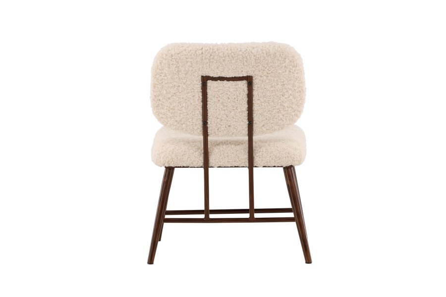 VENTURE DESIGN Midland loungestol - hvid bamsestof polyester og brun stl