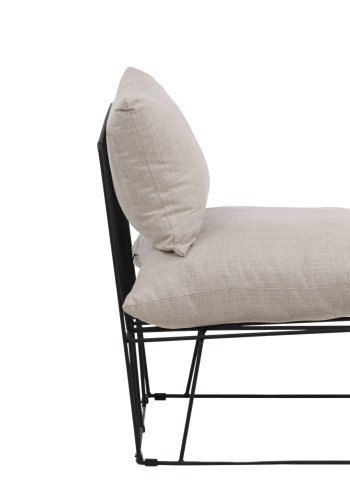 VENTURE DESIGN Livonia loungestol - beige polyester og sort stl