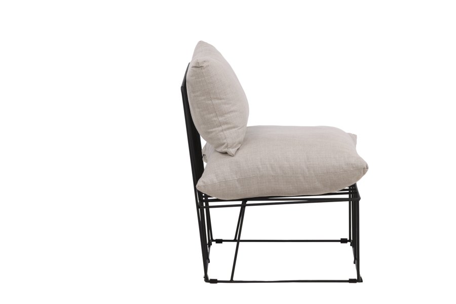 VENTURE DESIGN Livonia loungestol - beige polyester og sort stl