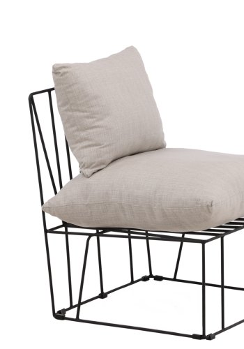 VENTURE DESIGN Livonia loungestol - beige polyester og sort stl