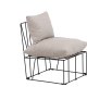 VENTURE DESIGN Livonia loungestol - beige polyester og sort stl