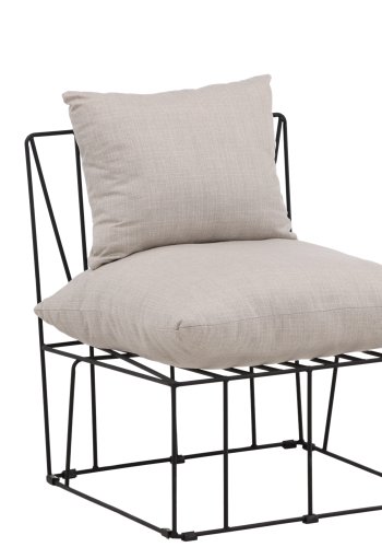 VENTURE DESIGN Livonia loungestol - beige polyester og sort stl