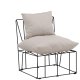 VENTURE DESIGN Livonia loungestol - beige polyester og sort stl
