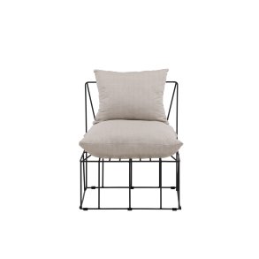 VENTURE DESIGN Livonia loungestol - beige polyester og sort stl