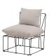 VENTURE DESIGN Livonia loungestol - beige polyester og sort stl