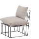VENTURE DESIGN Livonia loungestol - beige polyester og sort stl