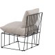 VENTURE DESIGN Livonia loungestol - beige polyester og sort stl