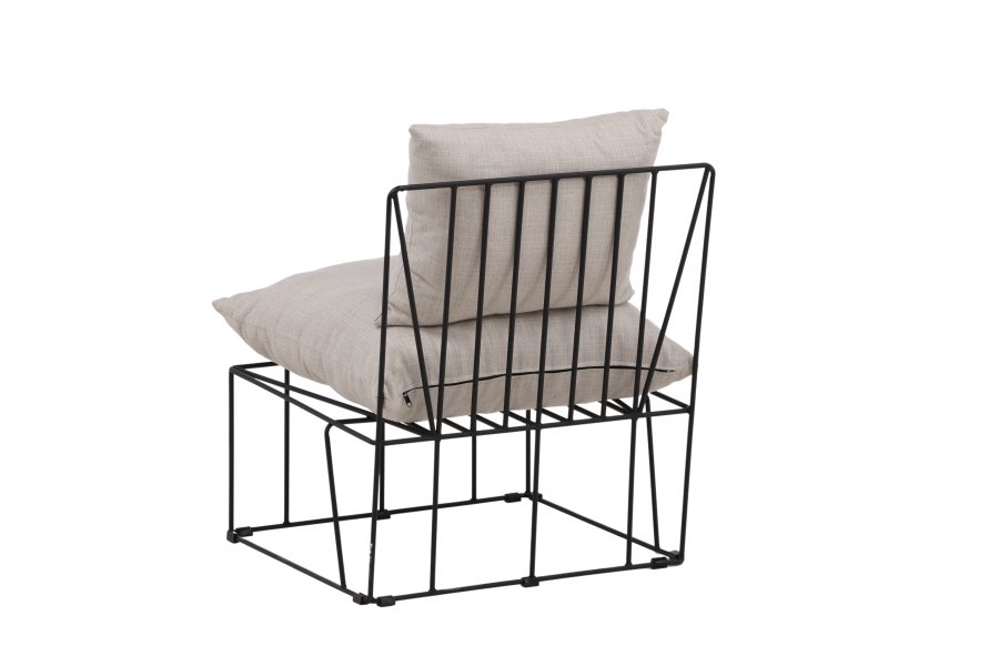 VENTURE DESIGN Livonia loungestol - beige polyester og sort stl
