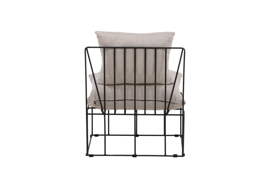 VENTURE DESIGN Livonia loungestol - beige polyester og sort stl