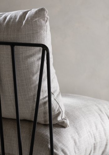 VENTURE DESIGN Livonia loungestol - beige polyester og sort stl