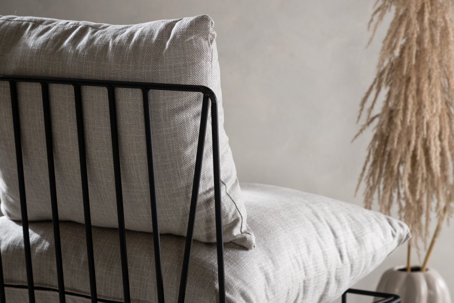 VENTURE DESIGN Livonia loungestol - beige polyester og sort stl