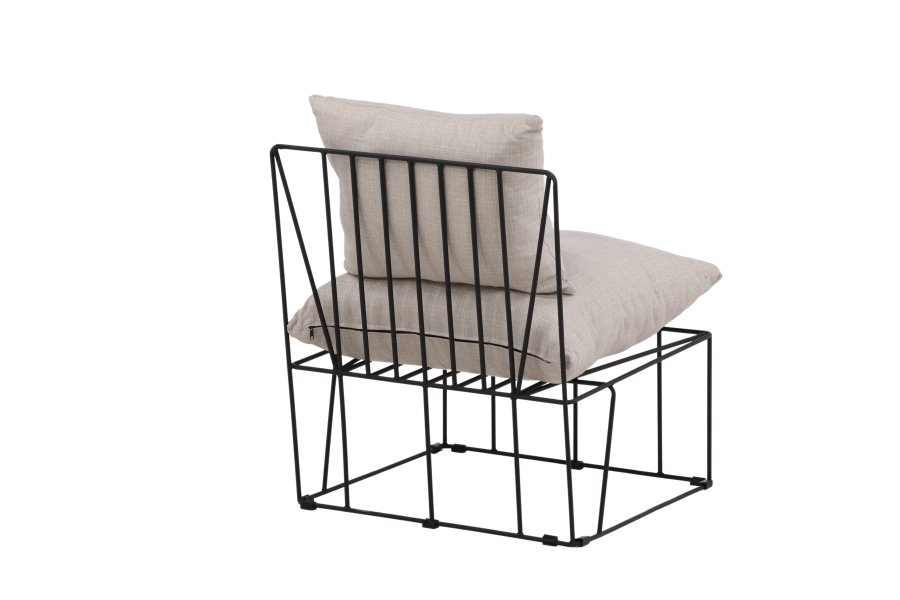 VENTURE DESIGN Livonia loungestol - beige polyester og sort stl