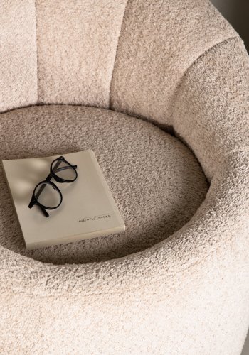 VENTURE DESIGN Warren loungestol - beige bouclé stof