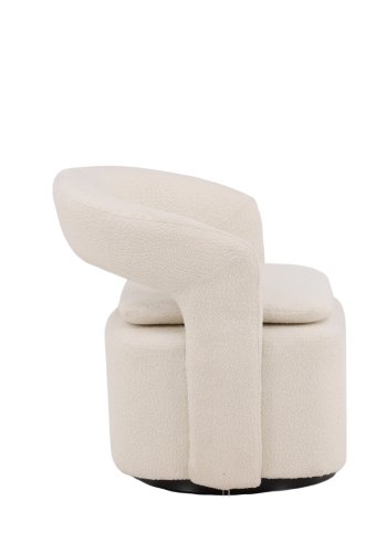 VENTURE DESIGN Laurel drejestol, m. armln - hvid bouclé stof og sort stl