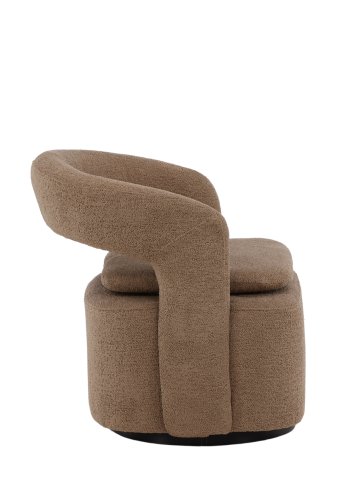 VENTURE DESIGN Laurel drejestol, m. armln - brun bouclé stof og sort stl