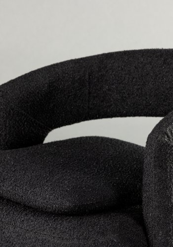 VENTURE DESIGN Laurel lnestol, m. armln - sort bouclé og sort stl