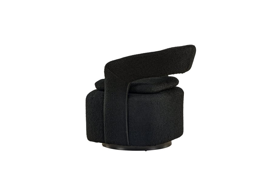 VENTURE DESIGN Laurel lnestol, m. armln - sort bouclé og sort stl