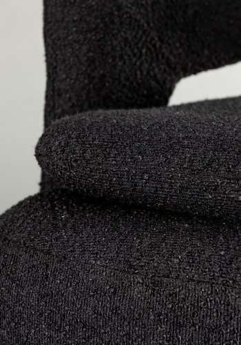 VENTURE DESIGN Laurel lnestol, m. armln - sort bouclé og sort stl