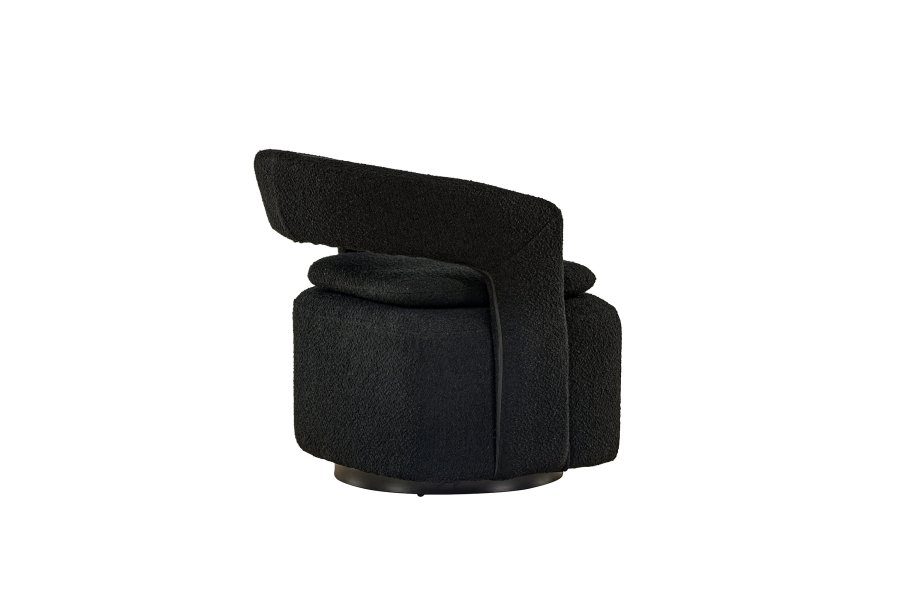 VENTURE DESIGN Laurel lnestol, m. armln - sort bouclé og sort stl