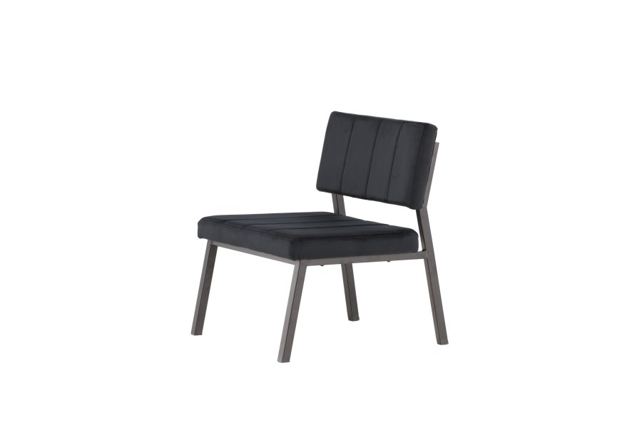 VENTURE DESIGN Monett loungestol - sort fljl og sort stl