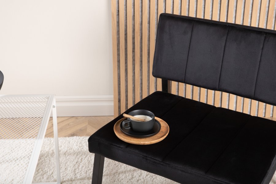 VENTURE DESIGN Monett loungestol - sort fljl og sort stl