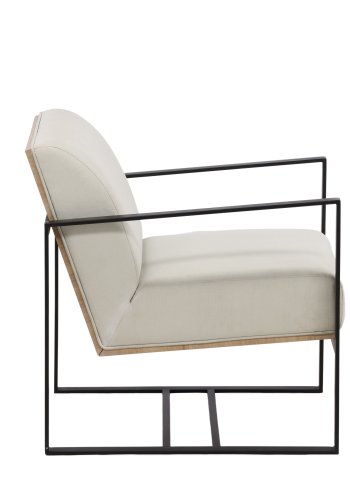 VENTURE DESIGN Kansas lnestol - hvid linned og sort stl