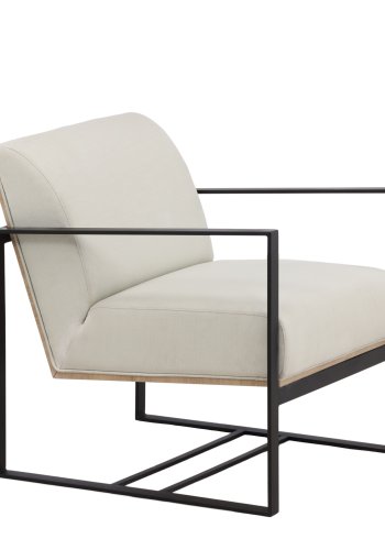 VENTURE DESIGN Kansas lnestol - hvid linned og sort stl