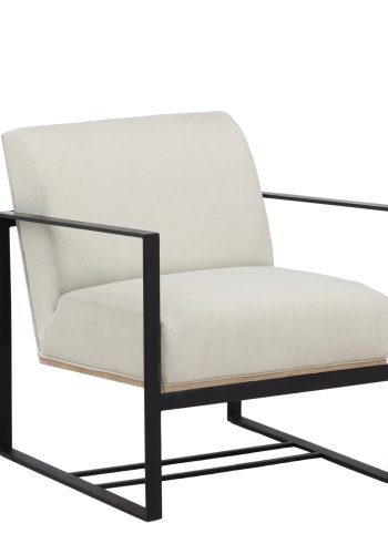 VENTURE DESIGN Kansas lnestol - hvid linned og sort stl