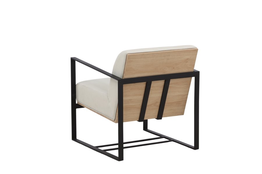 VENTURE DESIGN Kansas lnestol - hvid linned og sort stl