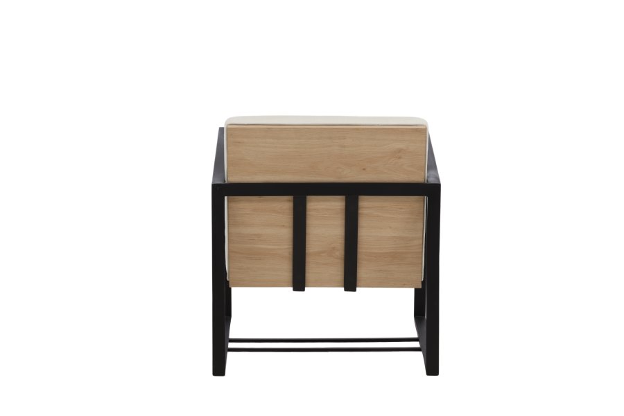 VENTURE DESIGN Kansas lnestol - hvid linned og sort stl