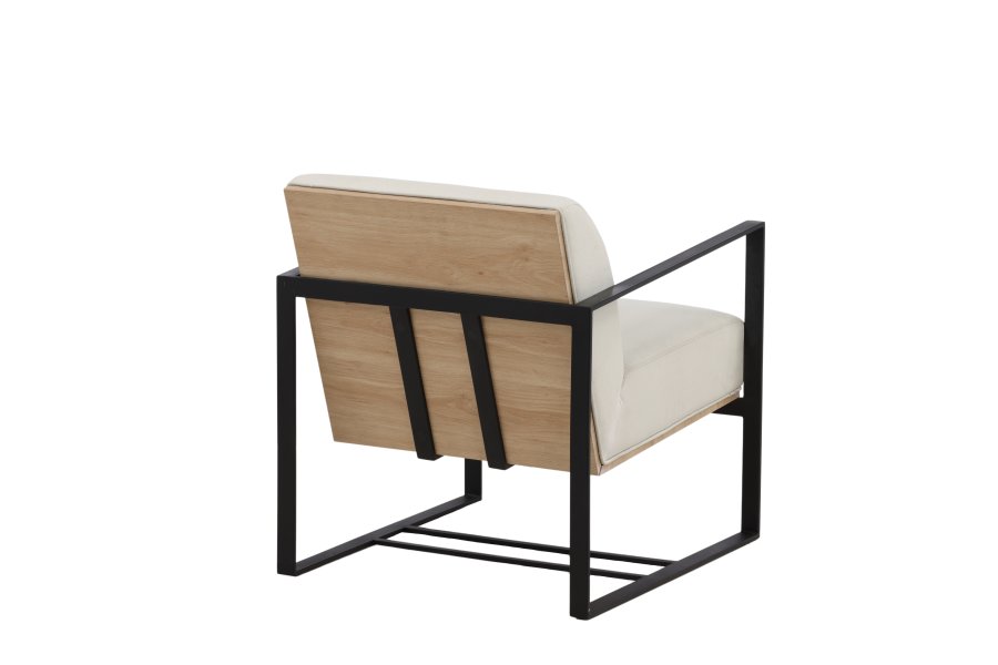 VENTURE DESIGN Kansas lnestol - hvid linned og sort stl