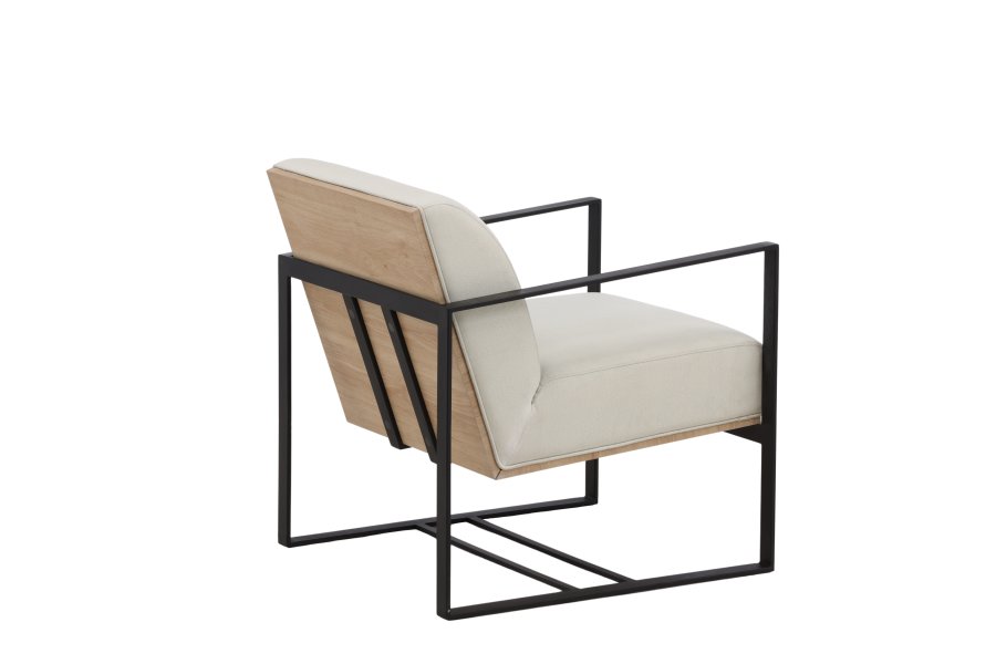 VENTURE DESIGN Kansas lnestol - hvid linned og sort stl