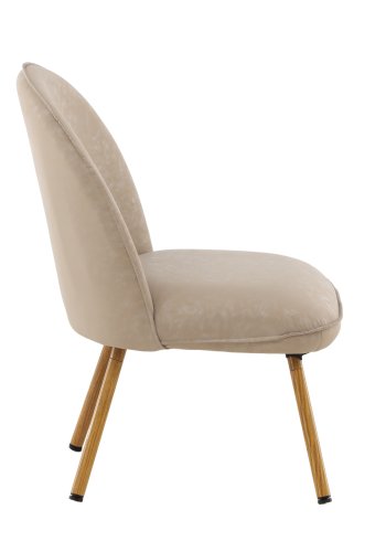 VENTURE DESIGN Polar loungestol - beige PU og natur stl