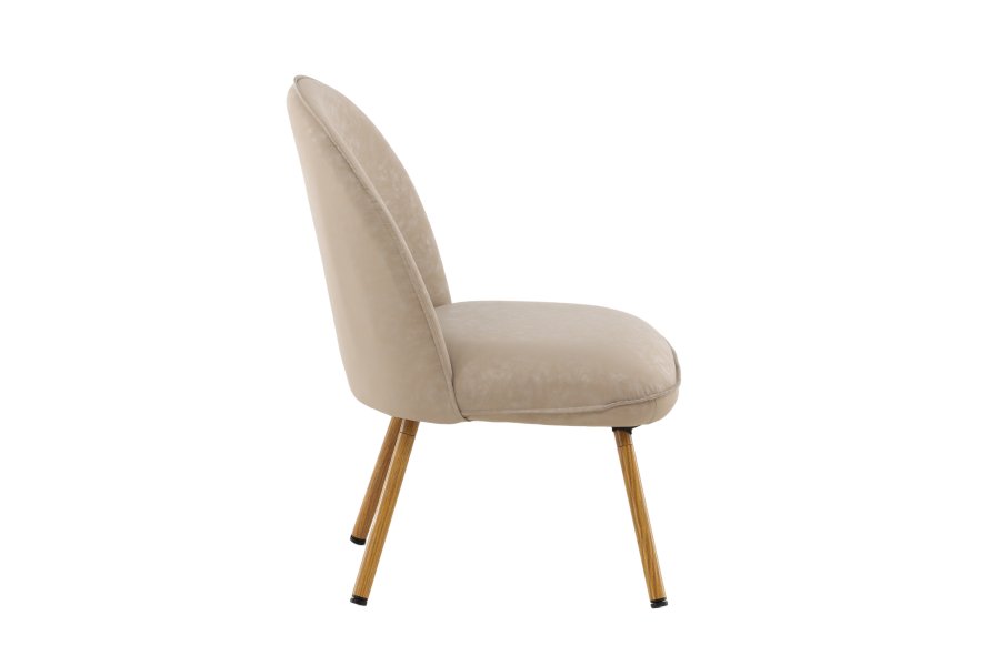 VENTURE DESIGN Polar loungestol - beige PU og natur stl