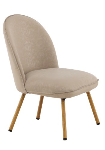 VENTURE DESIGN Polar loungestol - beige PU og natur stl
