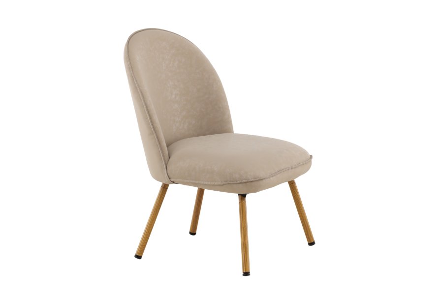 VENTURE DESIGN Polar loungestol - beige PU og natur stl