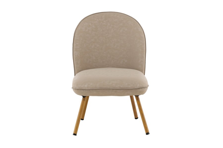 VENTURE DESIGN Polar loungestol - beige PU og natur stl