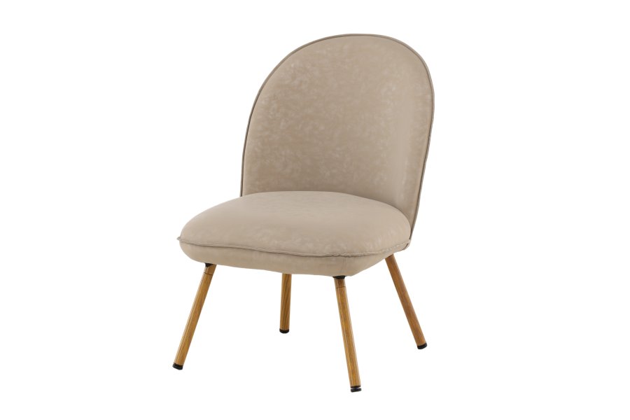 VENTURE DESIGN Polar loungestol - beige PU og natur stl