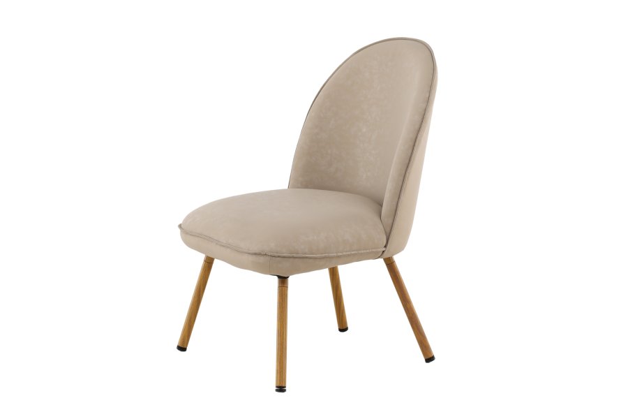 VENTURE DESIGN Polar loungestol - beige PU og natur stl
