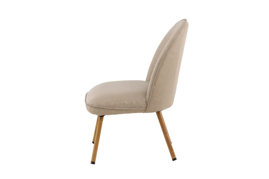 VENTURE DESIGN Polar loungestol - beige PU og natur stl