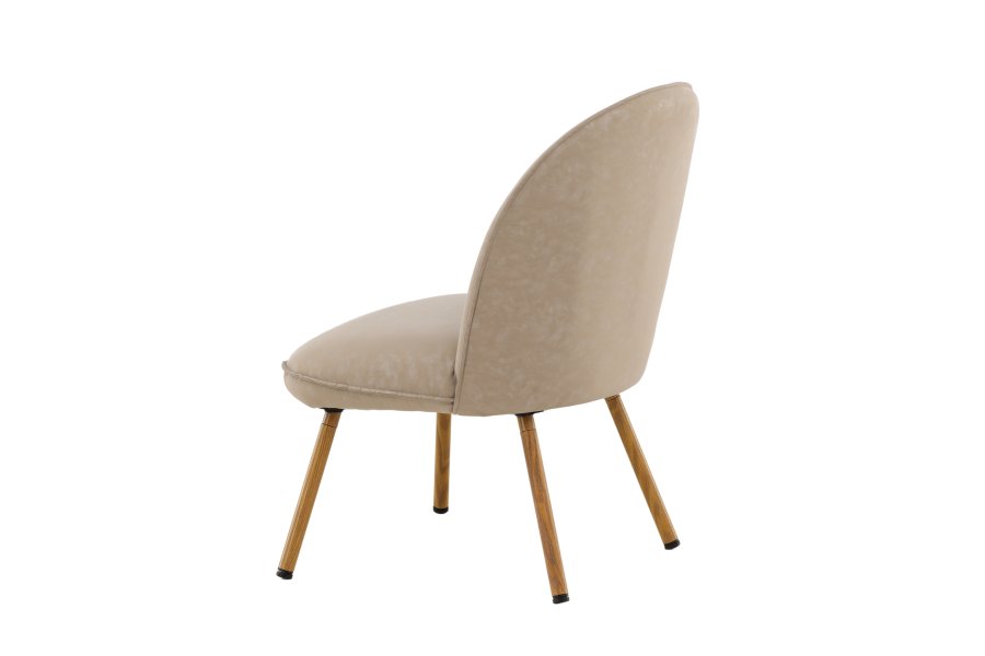 VENTURE DESIGN Polar loungestol - beige PU og natur stl