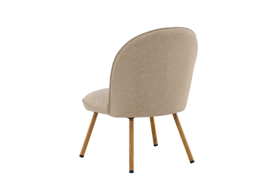 VENTURE DESIGN Polar loungestol - beige PU og natur stl